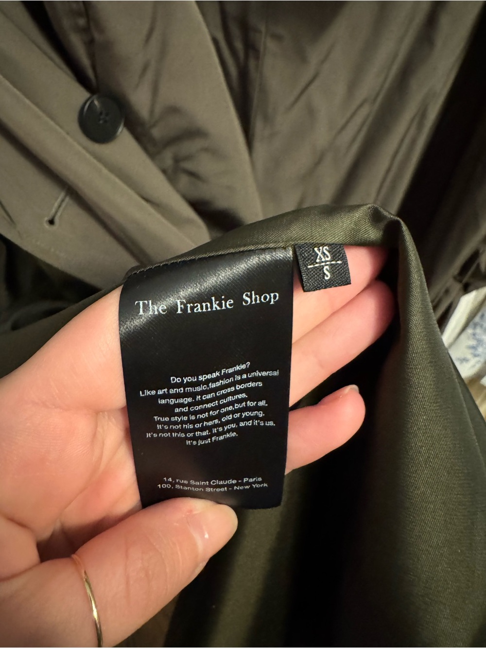 The Frankie Shop Mavis Oversized Trench in Khaki size XS/S - Picture 8 of 9
